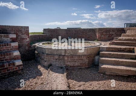 Shoreham Fort bewacht den Hafen von Shoreham und den Eingang zum Fluss Adur in West Sussex, Großbritannien Stockfoto