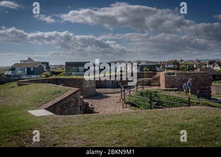 Shoreham Fort bewacht den Hafen von Shoreham und den Eingang zum Fluss Adur in West Sussex, Großbritannien Stockfoto