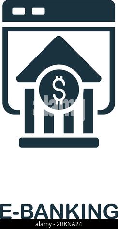 E-Banking-Symbol. Einfache Illustration aus der Fintech Industry Kollektion. Kreatives E-Banking Icon für Webdesign, Vorlagen, Infografiken und mehr Stock Vektor