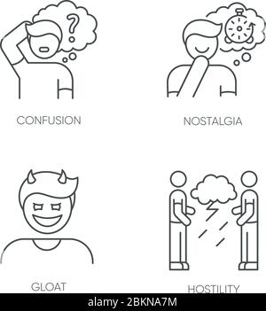 Menschliche Haltung Pixel perfekte lineare Symbole gesetzt Stock Vektor