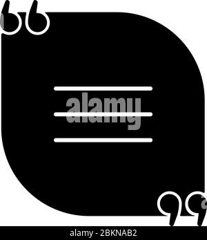 Chat-Blase mit Anführungszeichen schwarzen Glyph-Symbol Stock Vektor