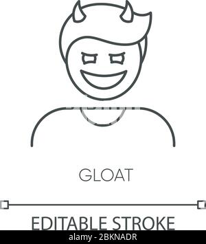 Gloat Pixel Perfect linear Symbol Stock Vektor