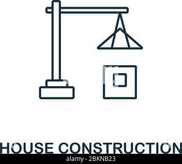Symbol für Hausbau. Linienstil-Symbol aus der Immobilien-Icon-Sammlung. House Construction Kreativelement für Logo, Infografik, ux und ui Stock Vektor