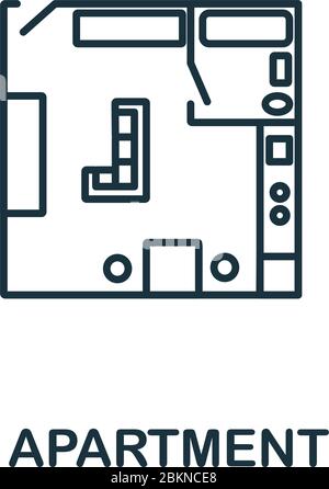 Apartment-Symbol. Linienstil-Symbol aus der Immobilien-Icon-Sammlung. Wohnung kreative Element für Logo, Infografik, ux und ui Stock Vektor