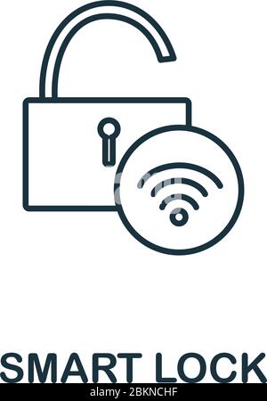 Symbol für Smart Lock. Linienstil-Symbol aus der Immobilien-Icon-Sammlung. Smart Lock Creative Element für Logo, Infografik, ux und ui Stock Vektor