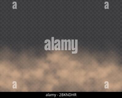 Staubwolke, Straßenschmutze, braune Sandsturm Explosion in Wüste Konzept. Stock Vektor