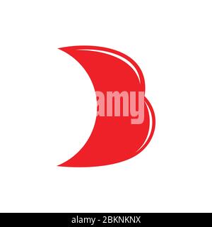 Buchstabe b Einfache Kurven Design Logo Vektor Stock Vektor