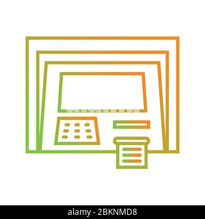 Schöne Geldautomat Vektor-Linie Symbol Stock Vektor