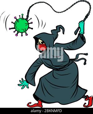 Todescharakter Coronavirus pandemische Infektion kovid19 Stock Vektor