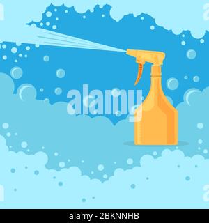 Symbol Für Medizinisches Desinfektionsmittel. Flüssigseife zur Desinfektion. Kunststoffspender. Reiniger für Hygiene mit Schaum. Symbol Für Die Feldspritze. Stock Vektor