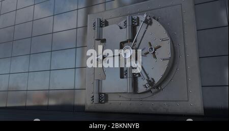 Render der Vaulttür. 3D-Rendering Stockfoto