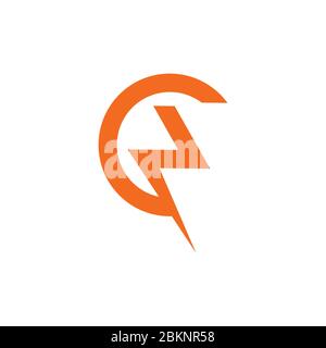 Abstarct Buchstabe c n Donner Streik Logo Vektor Stock Vektor