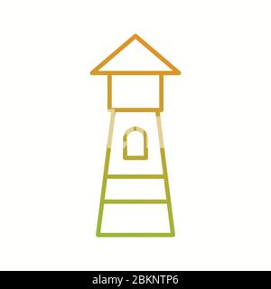 Schöner Leuchtturm Vektor Linie Symbol Stock Vektor