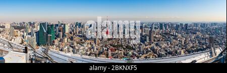 Panoramablick auf Tokio von Roppongi Hills, Tokio, Japan Stockfoto