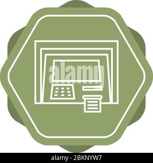 Schöne Geldautomat Vektor-Linie Symbol Stock Vektor