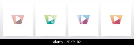 Play-Taste auf Letter Logo Design V Stock Vektor