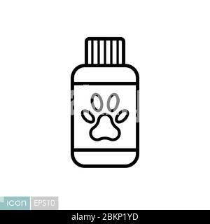 Vektorsymbol für PET-Shampoo. Tierschild für Haustiere Stock Vektor