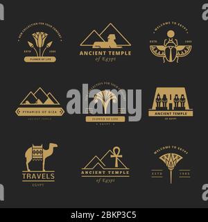 Eine große Sammlung von Vektor-Logos zu Reisen, Ägypten und abstrakten Themen. Stock Vektor