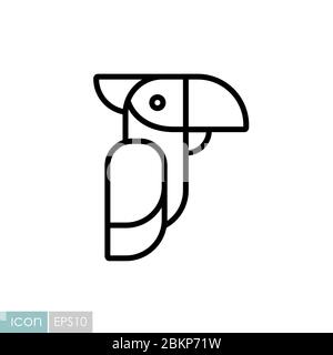 Parrot Vektor-Symbol tropische Vögel. Tierschild für Haustiere Stock Vektor