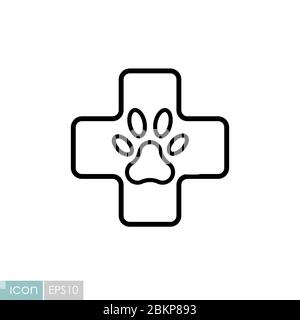 Veterinär-Vektorsymbol. Tierschild für Haustiere Stock Vektor