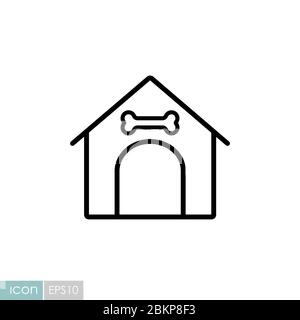 Vektorsymbol für Hundehütte. Tierschild für Haustiere Stock Vektor