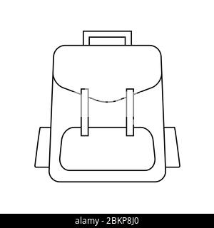 Schultasche Symbol, Schule Rucksack Tasche, minimalistische Vektor Illustration Symbol Stock Vektor