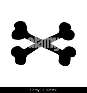 Gekreuzte Knochen Symbol, Zeichen für halloween, Piraten und Gefahr, minimalistische Vektor-Illustration Symbol Stock Vektor