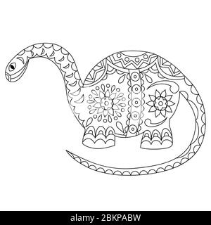Vektor Kontur eines Dinosauriers auf einem weißen Hintergrund. Stock Vektor