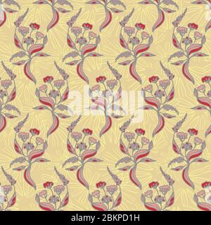 wildflowers Blumensträuße nahtlose Vektor-Muster Stock Vektor