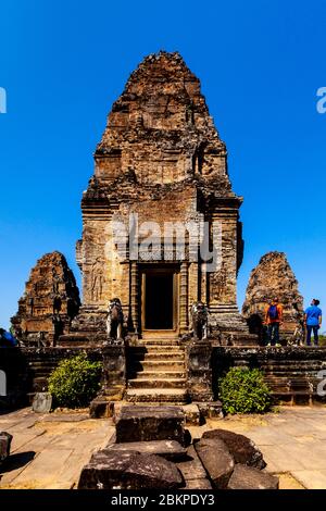 East Mebon Tempel, Angkor Wat Tempel Komplex, Siem Reap, Kambodscha. Stockfoto