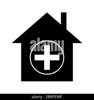 Krankenhausgebäude einfaches Symbol, minimalistische flache Vektor-Illustration, Symbol für medizinische Klinik, Gesundheitswesen Stock Vektor