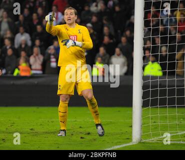 EINDHOVEN, NIEDERLANDE. MÄRZ 12: Paul Robinson (Spurs-Torwart). Während der UEFA-Cup-Runde 16 zweite Etappe zwischen PSV Eindhoven und Tottenham Hotspur Stockfoto