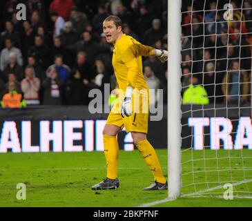 EINDHOVEN, NIEDERLANDE. MÄRZ 12: Paul Robinson (Spurs-Torwart). Während der UEFA-Cup-Runde 16 zweite Etappe zwischen PSV Eindhoven und Tottenham Hotspur Stockfoto