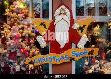 Weihnachtsgeschäft Schild in Reykjavik, Island. Stockfoto