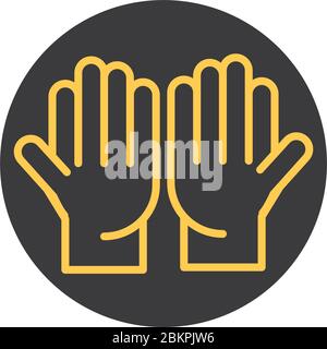 Handbewegung Handfläche öffnen traditionelle Block-und Linien-Symbol Vektor-Illustration Stock Vektor