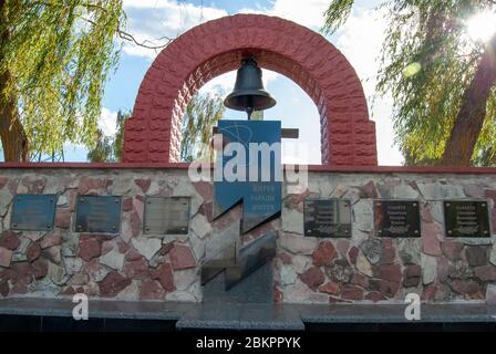 Der Garten der Erinnerung in der Nähe des Kernkraftwerks Tschernobyl In der Ukraine Stockfoto