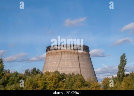 Der unvollendete Reaktor Nummer 5 im Kernkraftwerk Tschernobyl in der Ukraine Stockfoto