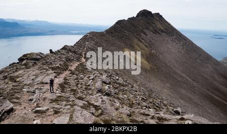 Garbh Coireachan Grat auf Ben Mor Coigach in Sutherland, Schottland Stockfoto