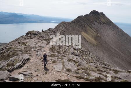 Garbh Coireachan Grat auf Ben Mor Coigach in Sutherland, Schottland Stockfoto