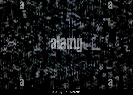 Kein Signal auf dem Fernsehbildschirm, statisches Rauschen schlecht tv schwarz und weiß Stockfoto