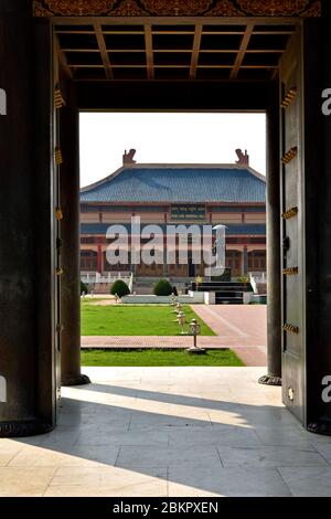 Xuan Xang Denkmal in Nalanda, Bihar. Stockfoto