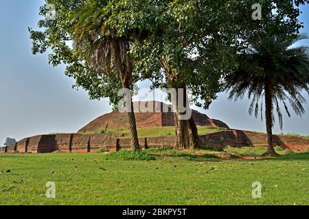 Ruinen der alten Universität Nalanda in Nalanda, Bihar. Stockfoto