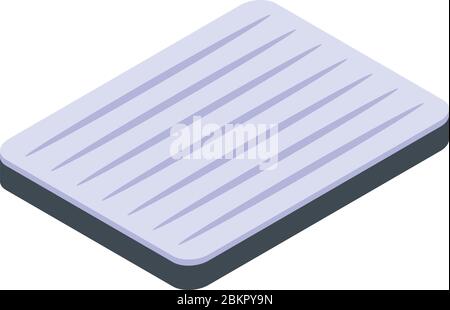 Aufblasbare Matratze am Strand Ikone, isometrischer Stil Stock Vektor
