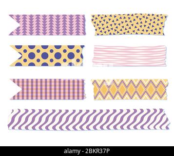 Washi Bänder verschiedene Längen. Traditionelles japanisches Papier. Stock Vektor