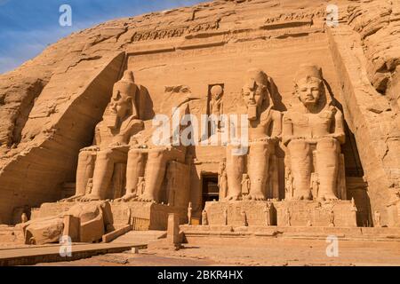 Ägypten, Oberägypten, Nubia, Abu Simbel, als Weltkulturerbe von der UNESCO, der große Tempel als Rameses II Tempel bekannt Stockfoto