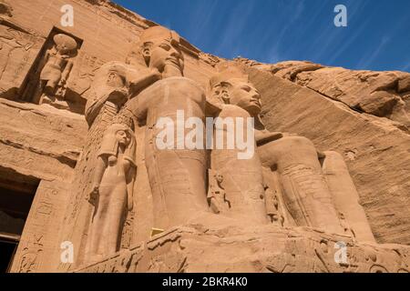 Ägypten, Oberägypten, Nubia, Abu Simbel, als Weltkulturerbe von der UNESCO, der große Tempel als Rameses II Tempel bekannt Stockfoto