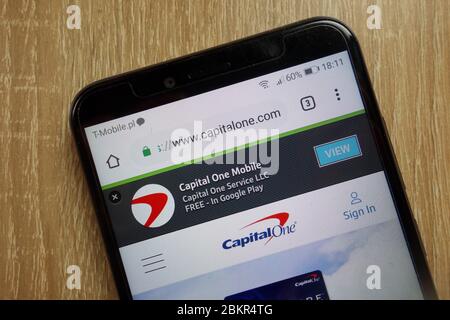 Capital One Bank Website (www.capitalone.com) auf dem Smartphone angezeigt Stockfoto