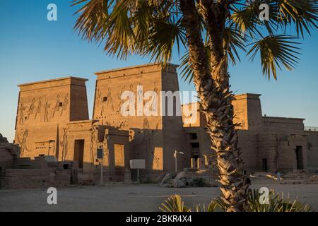 Ägypten, Oberägypten, Niltal, Assuan, Agilkia Insel, der Philae Tempel, der von der UNESCO zum Weltkulturerbe erklärt wurde, der Isis Tempel Stockfoto