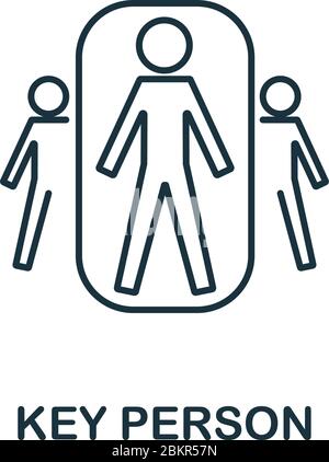 Symbol für Schlüsselpersonen aus der Sammlung für Reputationsmanagement. Einfaches Linienelement Schlüsselperson Symbol für Vorlagen, Webdesign und Infografiken Stock Vektor