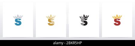 Royal Crown auf Buchstabe Logo Design S Stock Vektor